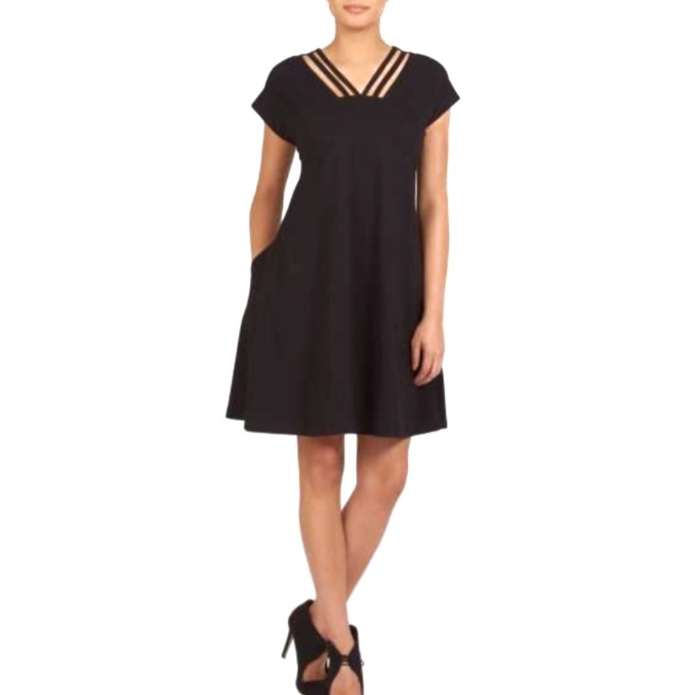 eShakti Cross Strap Neck Boxy Shift Dress …